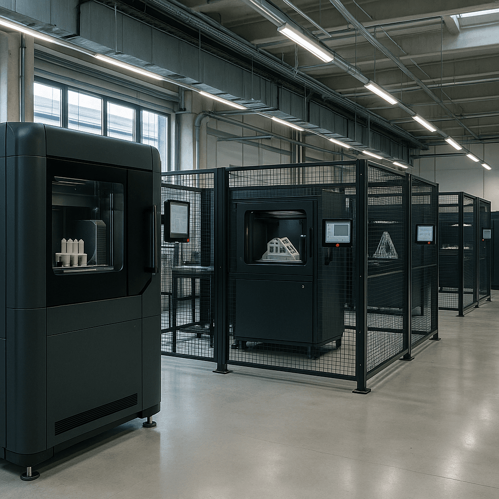 Photograph of Additive Manufacturing & Advanced Production automation in a modern industrial facility
