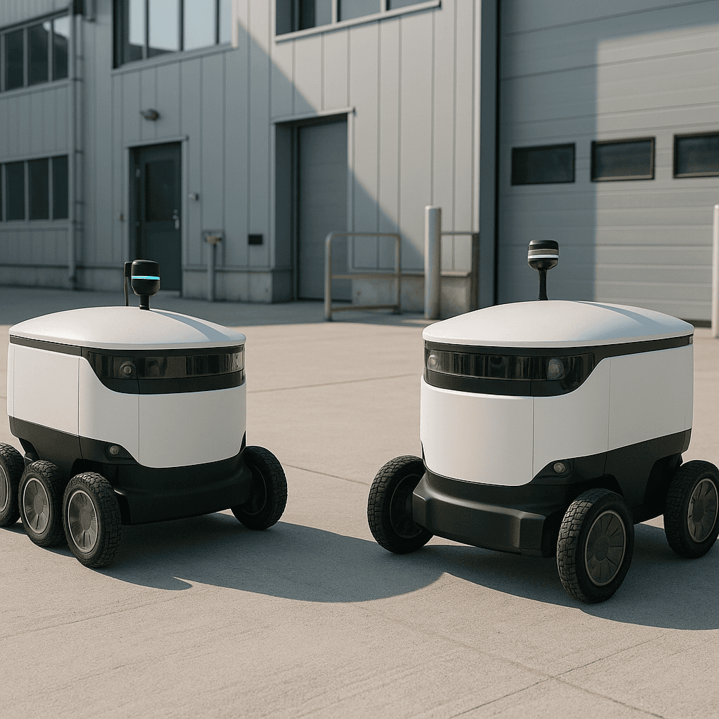 Photograph of Item Delivery automation in a modern industrial facility