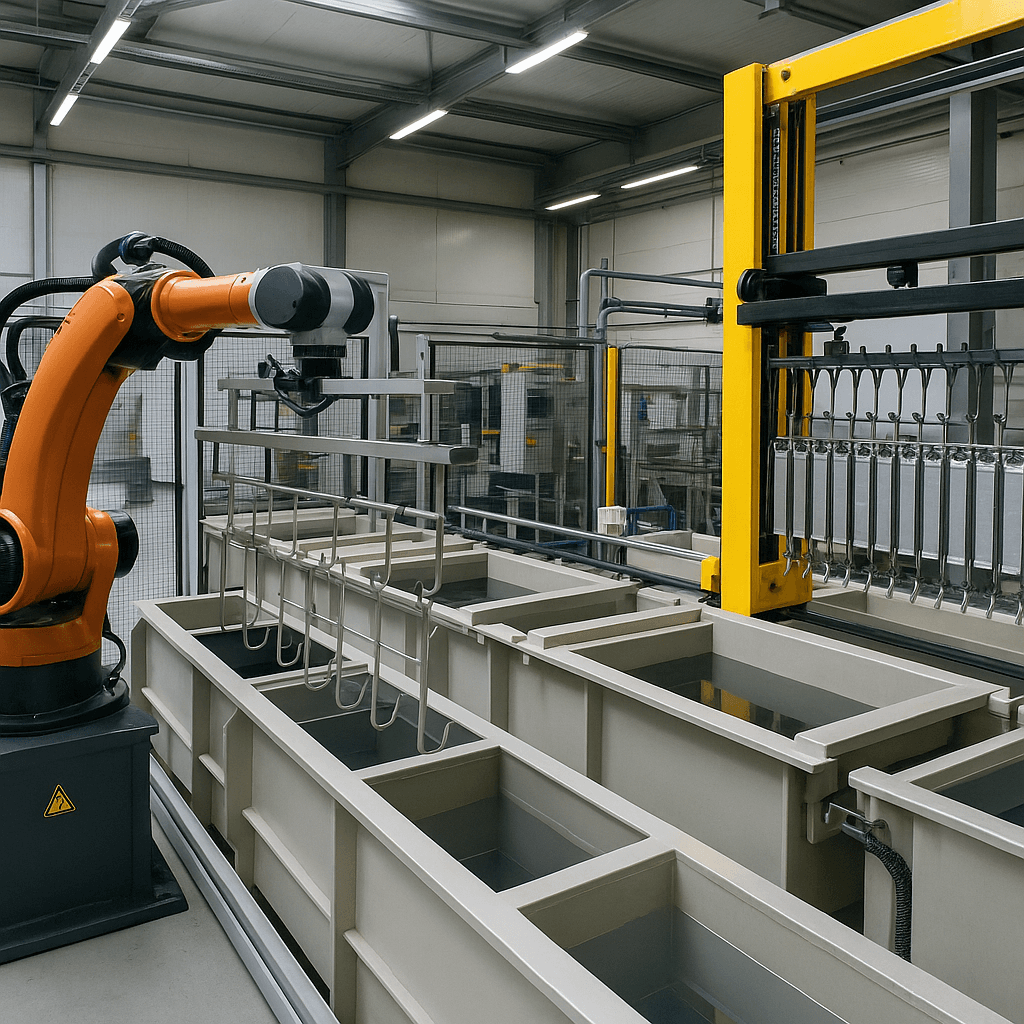 Photograph of Plating automation in a modern industrial facility