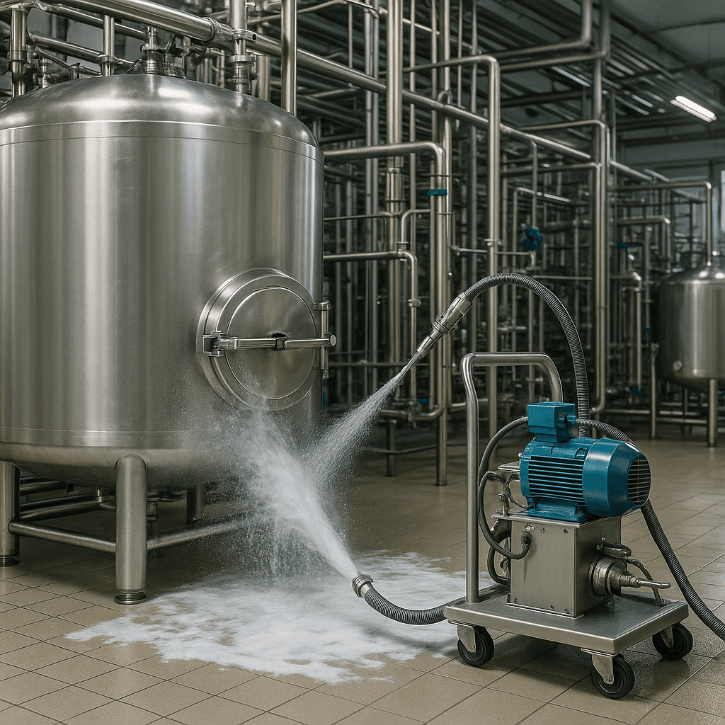 Photograph of Equipment Disinfection automation in a modern industrial facility