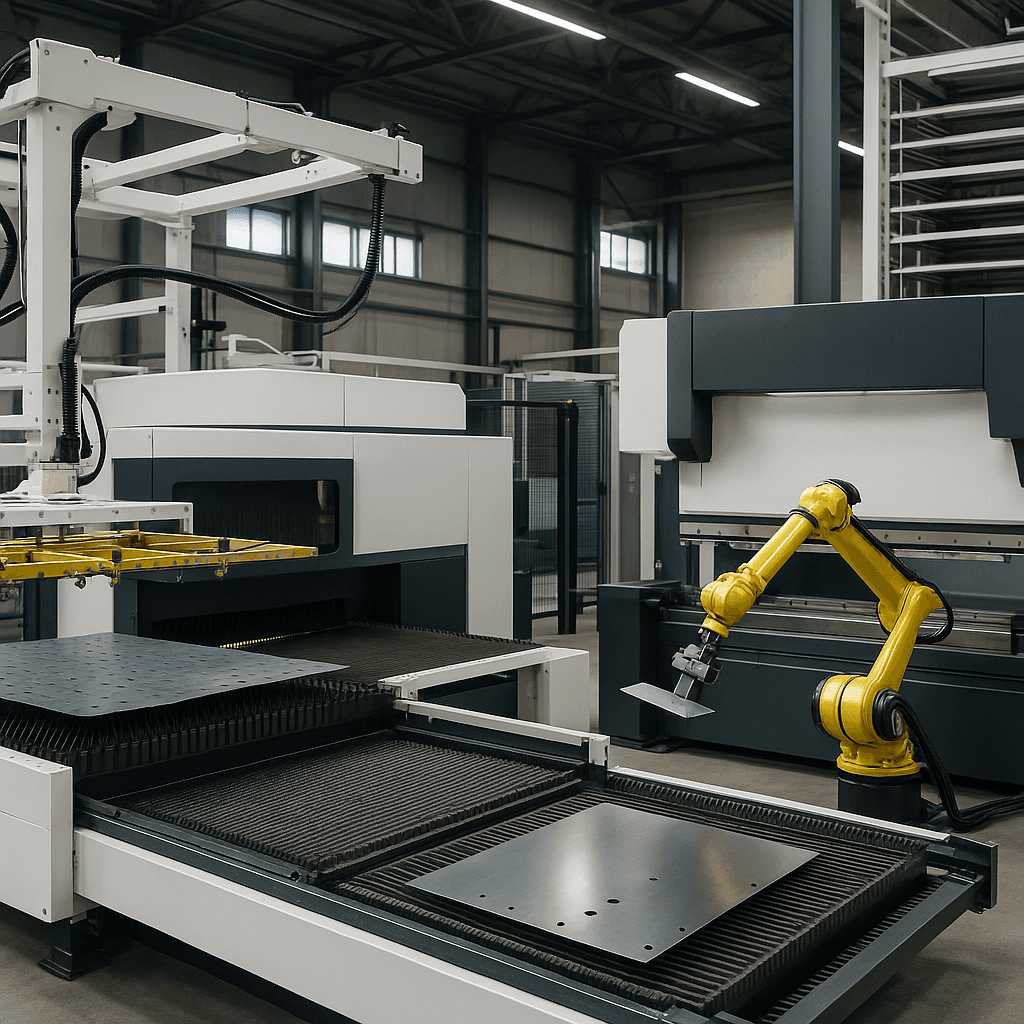 Photograph of Laser Cutting, Fabrication & Forming Automation automation in a modern industrial facility