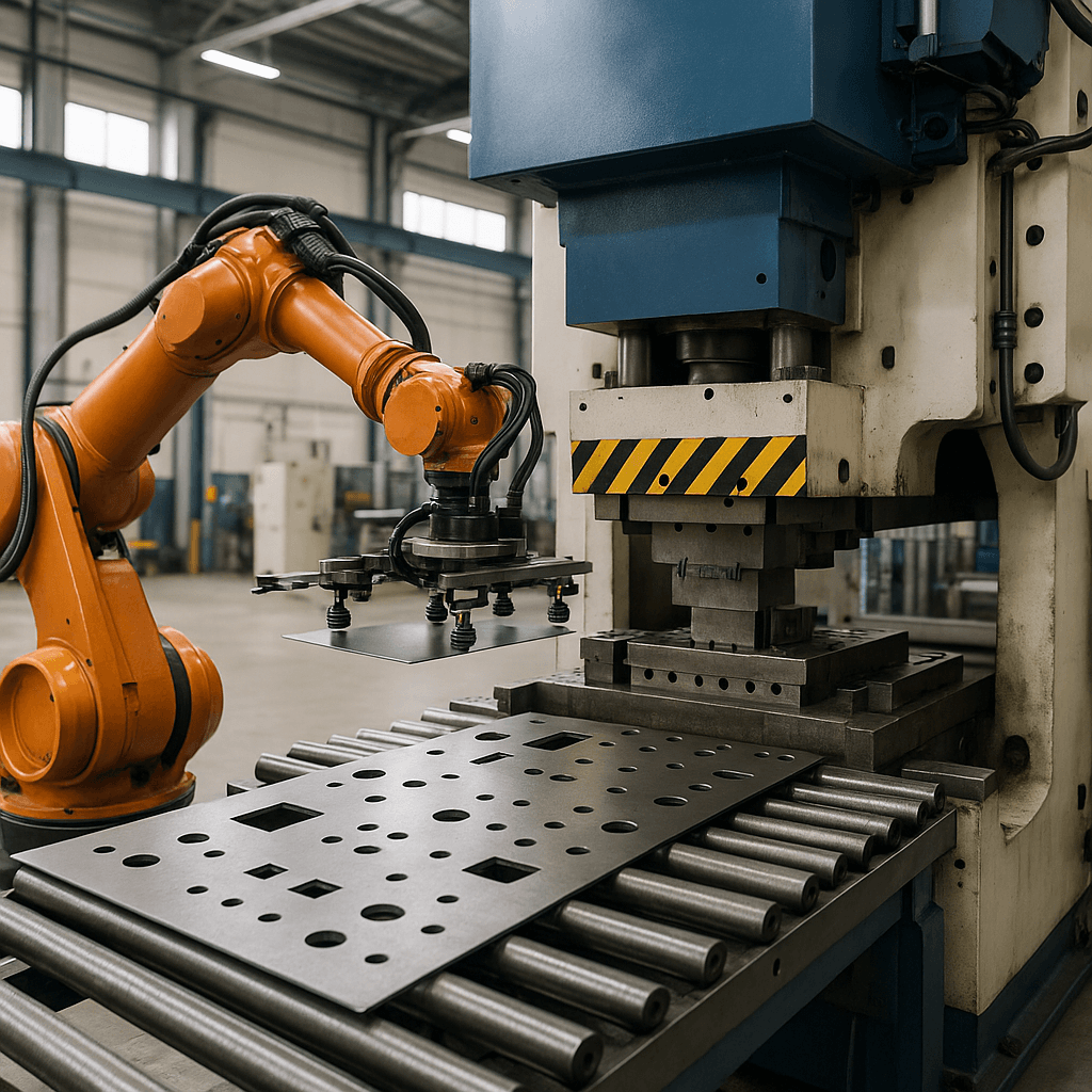 Photograph of Blanking & Piercing automation in a modern industrial facility