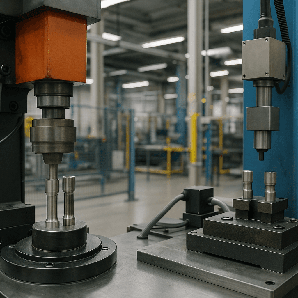 Photograph of Solid State Welding automation in a modern industrial facility